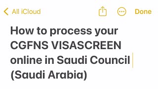 Processing CGFNS VISASCREEN FROM SAUDI COUNCIL [upl. by Oman]