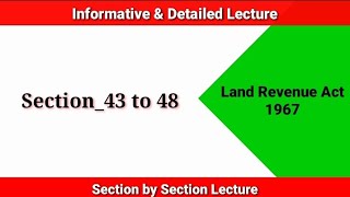 Section 43 to 48 Land Revenue Act 1967  Record of Rights  Register of Mutations [upl. by Kuth390]