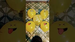 Five Yellow Smile Balloons Water Pop Reverse Video Asmr [upl. by Yromem206]