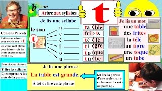 Apprentissage de la lecture Maternelle CP en Français  Alphabet  T t 9 [upl. by Llebyram875]