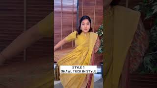 2 ways to style saree amp shawl saree shawl [upl. by Talanta]