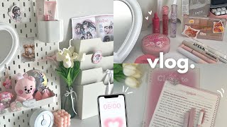 Vlog 🦢 waking up at 5am clean girl aesthetic organising warderobe Japanese snacks cute foods [upl. by Carvey]