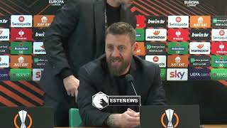 RomaFeyenoord 53 De Rossi quotSuperato lesame Esami non finiscono mai Con Lukaku rapportoquot [upl. by Rollin856]