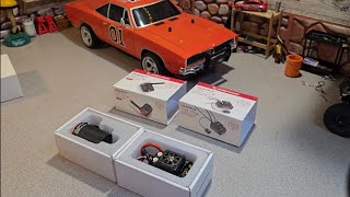 Installing a HOBBYWING QUICRUN 10BL120 amp 3652 4000KV MOTOR combo in my TAMIYA TT02 GENERAL LEE [upl. by Hakeber]