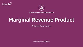 MCQ Revision Question  Marginal Revenue Product [upl. by Dave]