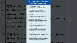 Accounting Assistant Interview Questions and Answers  Account Assistant Interview Questions Answers [upl. by Macdonald]