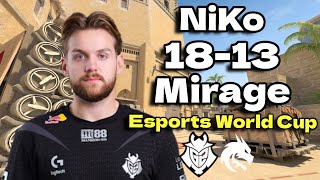 CS2 POV  G2 NiKo 1813 vs Spirit Mirage Esports World Cup 2024 [upl. by Lauhsoj151]