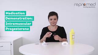 Intramuscular Progesterone Medication Demonstration [upl. by Roose375]