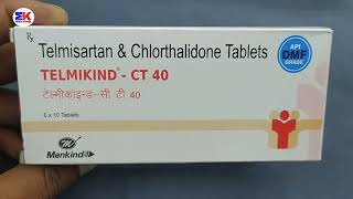 TelmikindCT 40 Tablet  Telmisartan and Chlorthalidone Tablet  TelmikindCT 40mg Tablet Benefit [upl. by Gerdi]