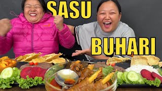 SASU Khukuriama BUHARI DHIDO MUKBANG WITH MUTTON CURRY amp MATAR PANEER [upl. by Warfold]