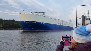 Eukor Morning Lady Vehicle Carrier Through Svelvikstrømmen [upl. by Ahsiela336]