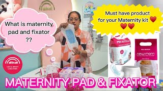 MATERNITY PAD AND PAD FIXATOR 💕 Maternity kit essential  All in all mom amp infant care store [upl. by Okiam561]