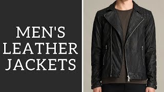 Best Mens Leather Jackets  How To Wear  Bomber Biker Cafe Racer [upl. by Otineb73]