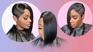 27 Piece Quick weave Lace Closure  Hair Tutorial  Shaved Side [upl. by Adam]