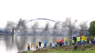 Meredosia bridge demolition [upl. by Solracesoj948]