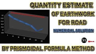 Quantity Estimation of Earthwork for Road by Prismoidal Formula Method  QSC  HINDI [upl. by Caplan]