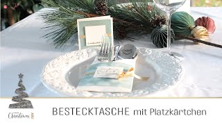 10 Minuten Christmas DIY  Bestecktasche mit Platzkärtchen  Stampin Up [upl. by Remat]