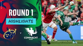 Munster v Connacht  Highlights  Round 1  URC 202425 [upl. by Ruthy]