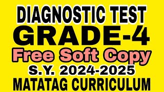 PRETEST MATATAG CURRICULUMGrade4 [upl. by Ecirb]