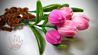 Cách làm hoa Tulip 4 cánh bằng kẽm nhung  How to make a Tulip flower  hms2 [upl. by Aniham]