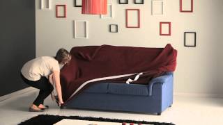 How to Put a Stretch Sofa Cover Easily [upl. by Llemmart]