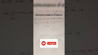 Monochlorination of alkane organic organicchemistry shorts [upl. by Bendick824]