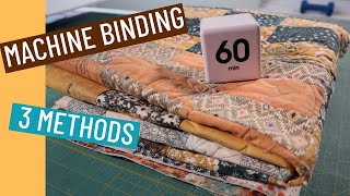 💥 HOW TO BIND YOUR QUILT ON A SEWING MACHINE BINDING 3 METHODS [upl. by Llekcir]