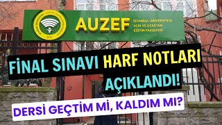 AUZEF Final Sınavı Harf Notları Açıklandı Harf Notları Neyi İfade Ediyor [upl. by Norbert]