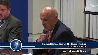 20181023 Elmhurst 205 School Board Meeting [upl. by Itoyj]