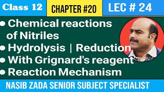 Reactions of Nitriles  Hydrolysis  Reduction  With Grignards reagent  NASIBZADASSS [upl. by Gavra]