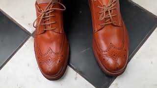 Horsehide Brogue Brown LaceUp  Handmade Leather Shoes for Men [upl. by Llerryt97]