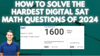 December 2024 SAT Prep The 10 Hardest Digital SAT Math Questions of 2024 [upl. by Netsrejk806]