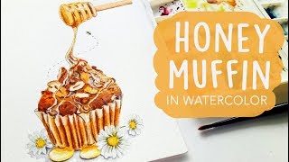 Painting Proces Spiced Honey Muffin [upl. by Hsirap]