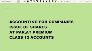 Issue of Shares 1 Class 12 Accounts [upl. by Airamanna519]