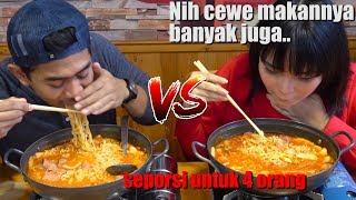 Battle MUKBANG lawan CEWE ft Mgdalenaf  Review BANANA NUGGET terenak [upl. by Nadiya]