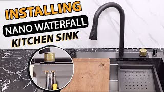 How to INSTALL Nano Waterfall Sink  PullOut Mixer Faucet  Ruhe Nano Kitchen Sink  Tips amp Tricks [upl. by Auqenaj]