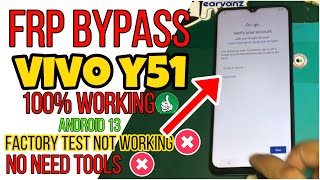 Vivo Y51 Frp Bypass without pc Android 13 [upl. by Elaine]