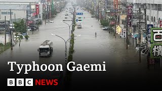 Typhoon Gaemi hits Taiwan sinking ship with nine crew  BBC News [upl. by Alvy]