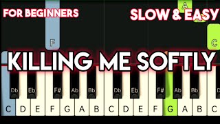 ROBERTA FLACK  KILLING ME SOFTLY  SLOW amp EASY PIANO TUTORIAL [upl. by Enylhsa856]