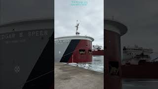 The first freighter to reach the Soo Locks in 2023 shorts [upl. by Idnak]