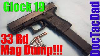 Glock 19 33 Round Mag Dump [upl. by Merna]