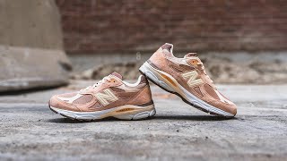 Size x New Balance 990 V3 quotOrange  Creamquot M990SZ3 Review amp OnFeet [upl. by Lewap199]