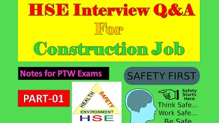 HSE Interview Questions  PTW Exam  Safety Officer  Part1 [upl. by Korenblat]