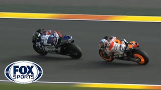 MotoGP Pedrosa Battles Lorenzo  Valencia GP 2013 [upl. by Egiap]