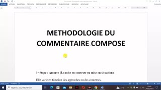 Méthode COMMENTAIRE COMPOSÉ  L’INTRODUCTION  Sujet de type 2 [upl. by Rafaelof]