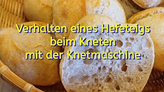 Verhalten eines Hefeteigs beim Kneten mit der Knetmaschine [upl. by Linden161]