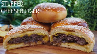 Stuffed Cheeseburger Bun Recipe 🍔  Homemade Closed Burger [upl. by Anikas103]