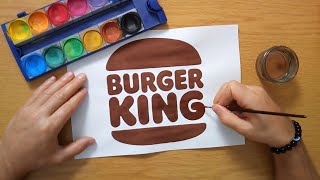 How to draw a BURGER KING logo [upl. by Anitreb]