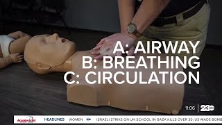 Bakersfield celebrates CPR and AED awareness week with Hands Only training [upl. by Bobinette]