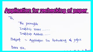 Application for rechecking paper  exam paper rechecking application  kids study paper rechecking [upl. by Isadora]